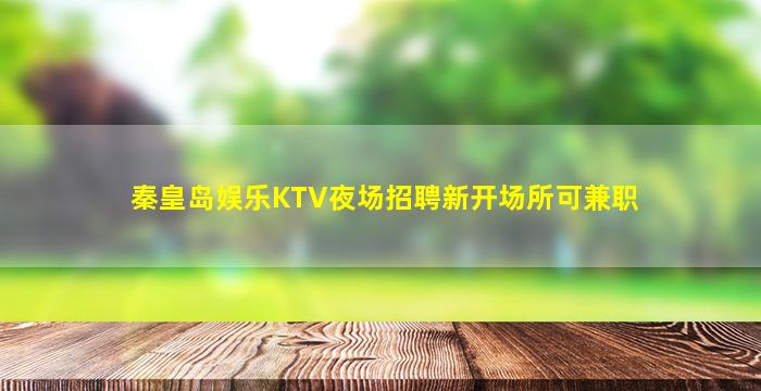 秦皇岛娱乐KTV夜场招聘新开场所可兼职